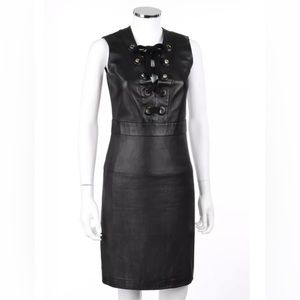 Gucci Leather Dress w/Lattice Detail - Sz 46